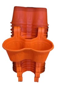 Jardinera de Balcón Doble Triple Naranja