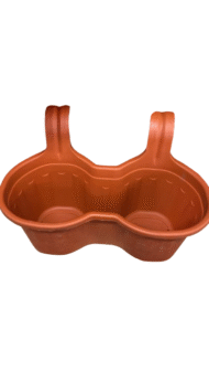 Jardinera de Balcón Doble Triple Terracota