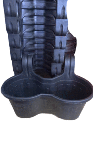 Jardinera de Balcón Doble Triple Negro