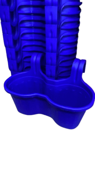 Jardinera de Balcón Doble Triple Azul