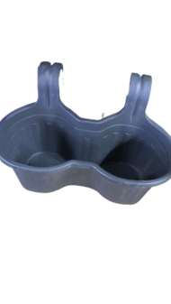 Jardinera de Balcón Doble Triple Gris