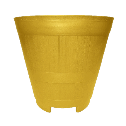 Macetero Modelo Barril 40 Cm Color Dorado