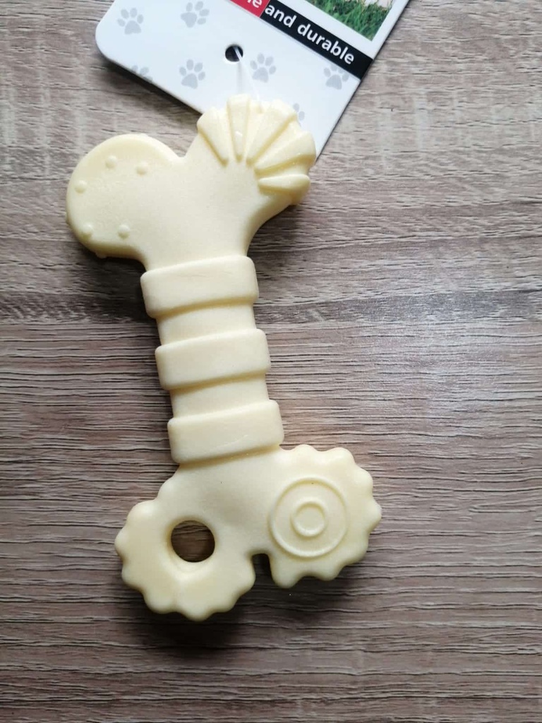 Hueso Para Mascotas de Goma Delgado Amarillo