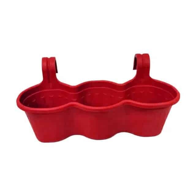 Jardinera de Balcón Triple Rojo