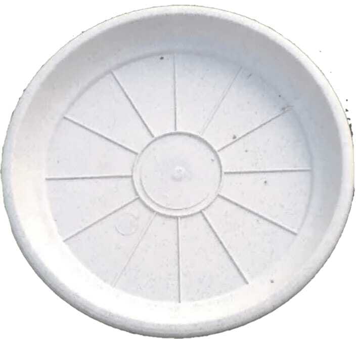 Plato Para Macetero Redondo P15 de Color Blanco