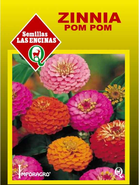 Semillas de Zinnia Pom Pom Colores Variados
