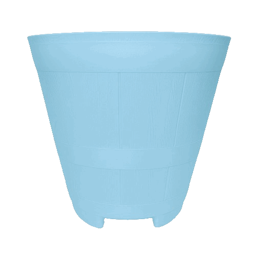 Macetero Modelo Barril 23 Cm Color Azul Pastel