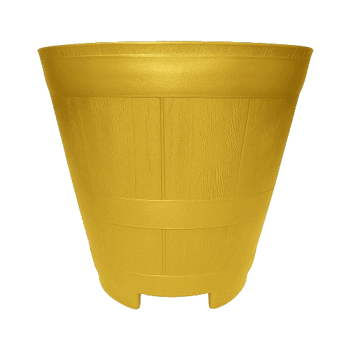Macetero Modelo Barril 23 Cm Color Dorado