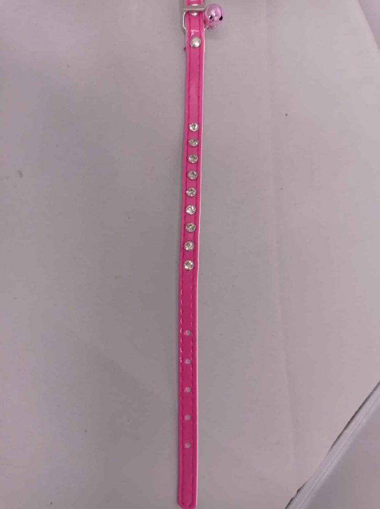 Collar Para Mascotas para gatos cuerina Rosado