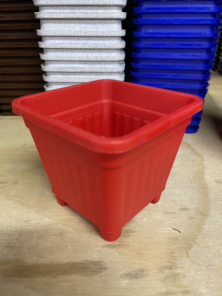 Macetero Cuadrado Rojo 15 Cm