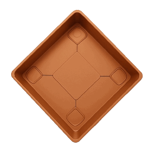 Plato Para Macetero cuadrado PC10 de Color Cobre