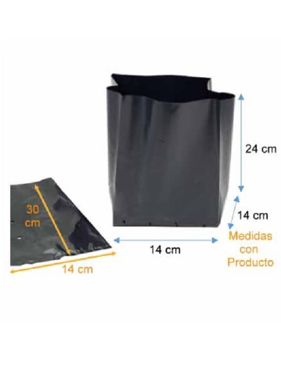 Bolsa Plástica para Almácigo y Plantas de 35x35 - 100 Unidades