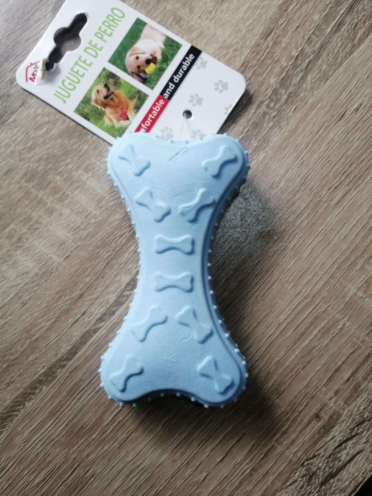 Hueso Para Mascotas de Goma Grueso Celeste