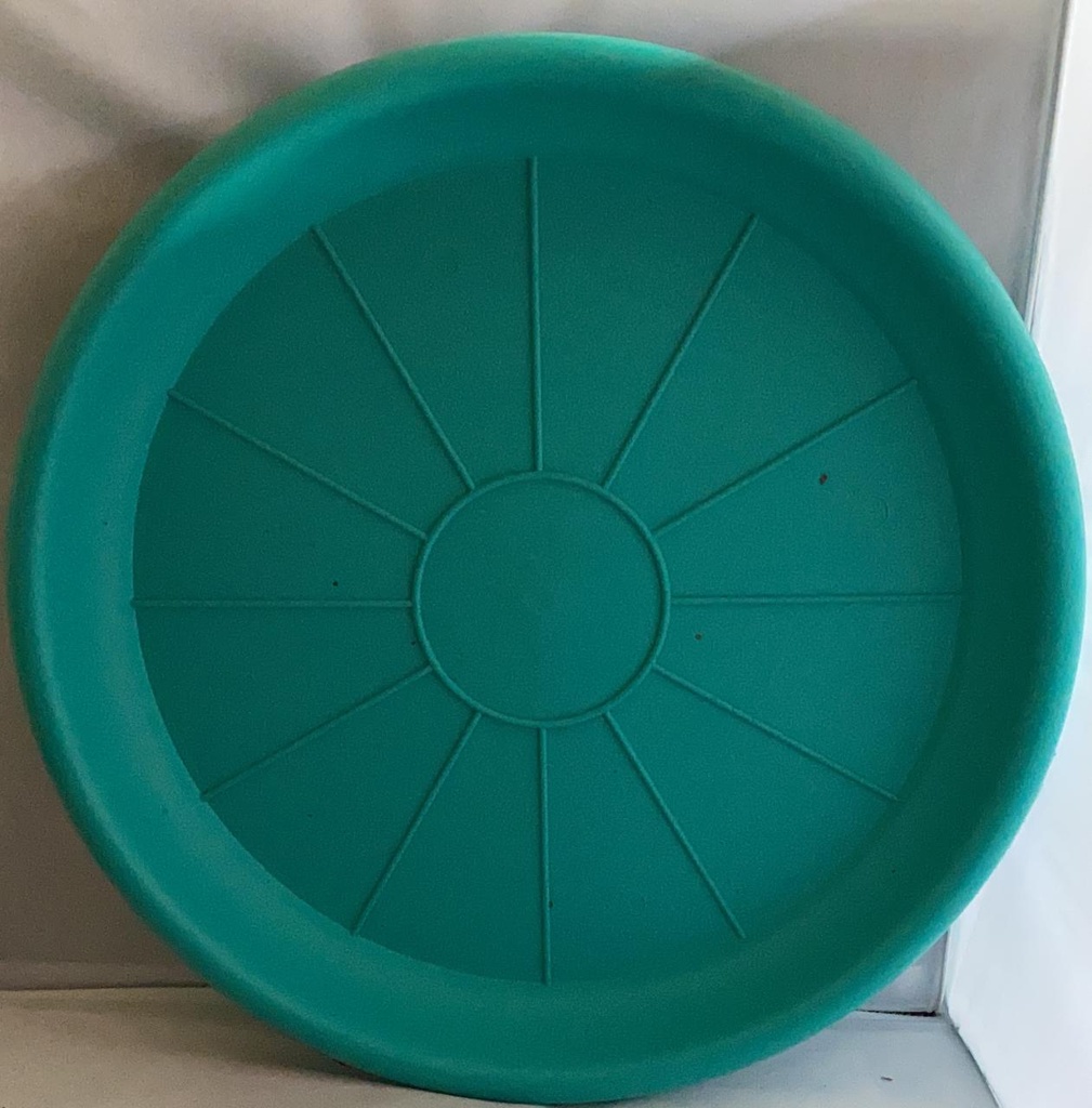 Plato Para Macetero Redondo P50 de Color Verde Oscuro