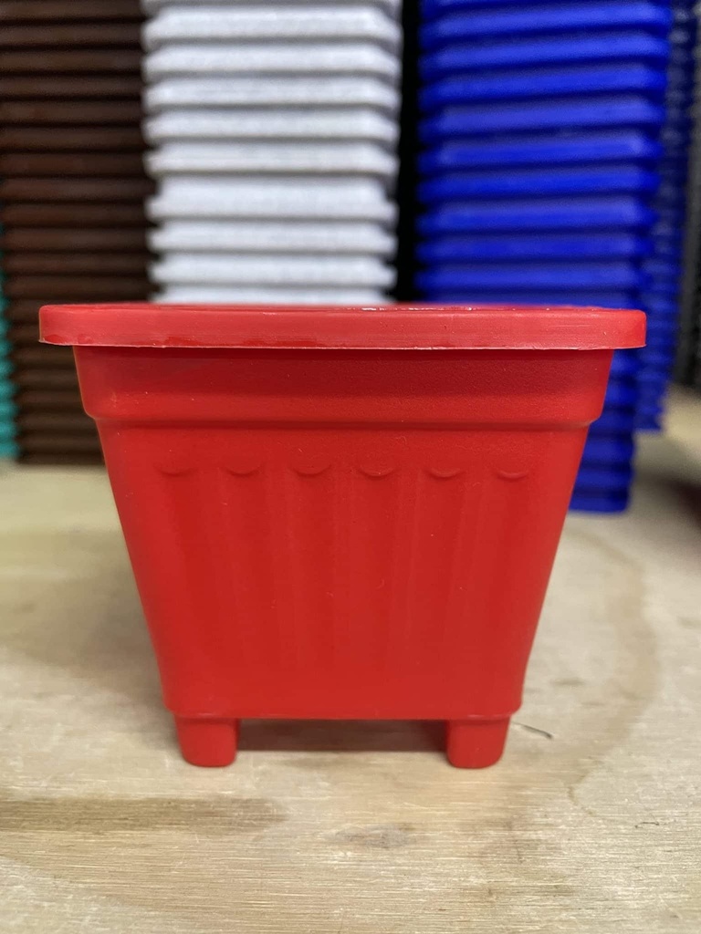 Macetero Cuadrado Rojo 40 Cm