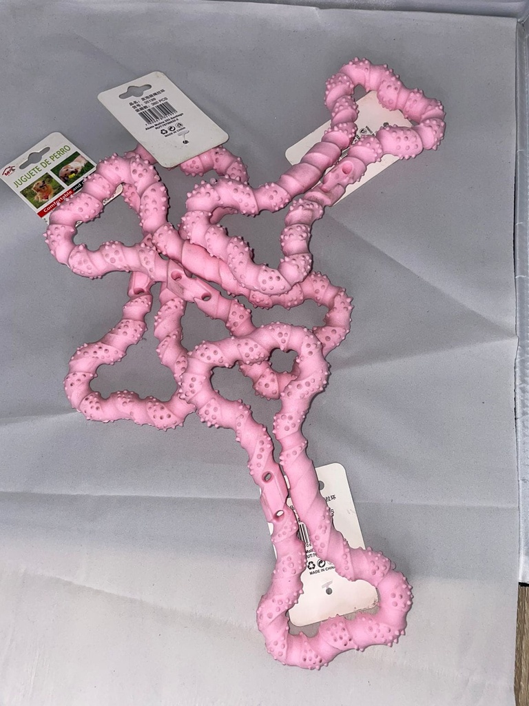 Juguete Para Mascotas Hueso Goma Grande Rosado