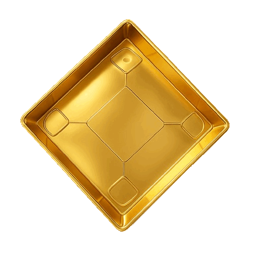 Plato Para Macetero Cuadrado PC30 de Color Dorado