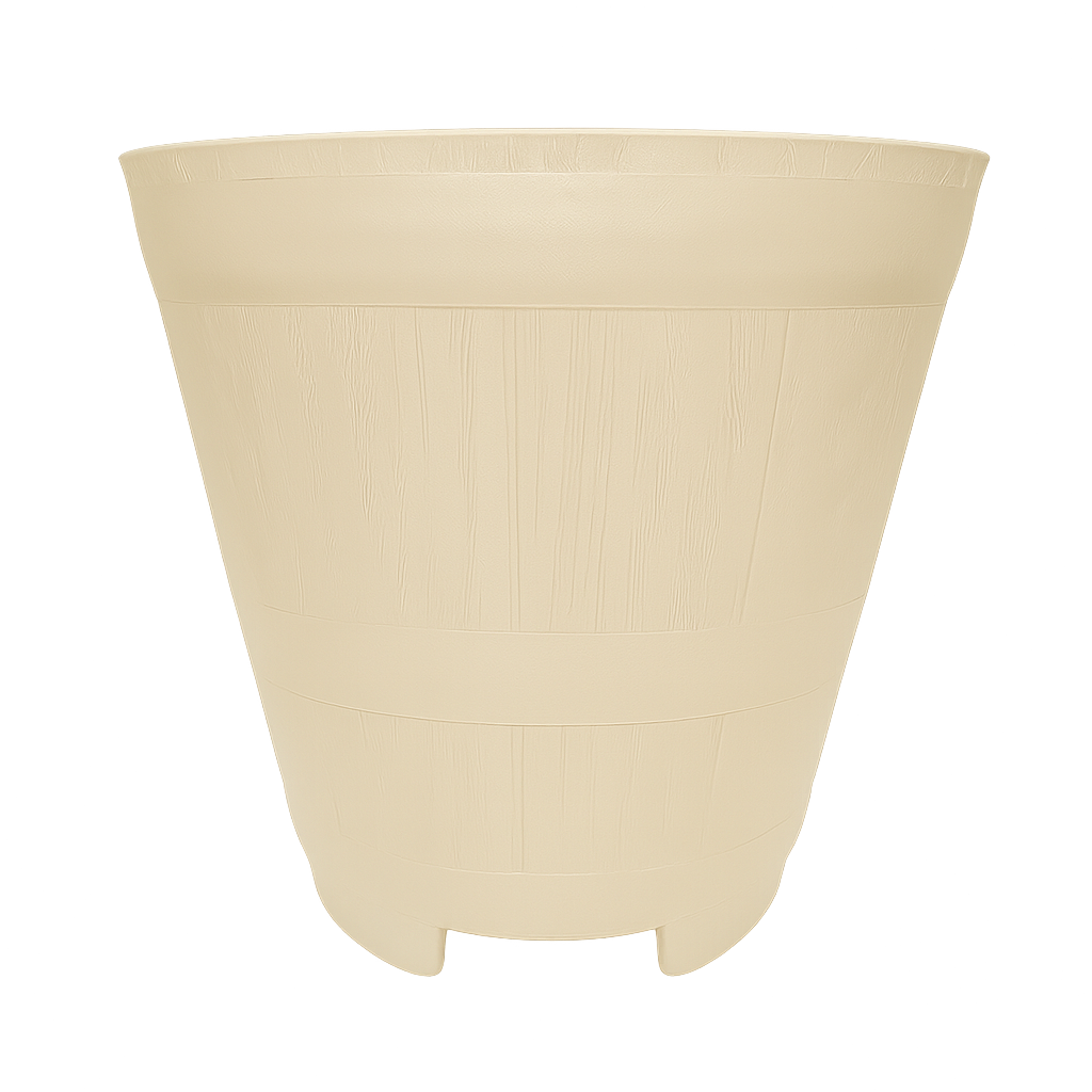 Macetero Modelo Barril 23 Cm Color Hueso